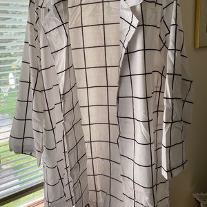 2 Pieces Plaid Thin 3/4 Sleeve Blazers Shorts Set